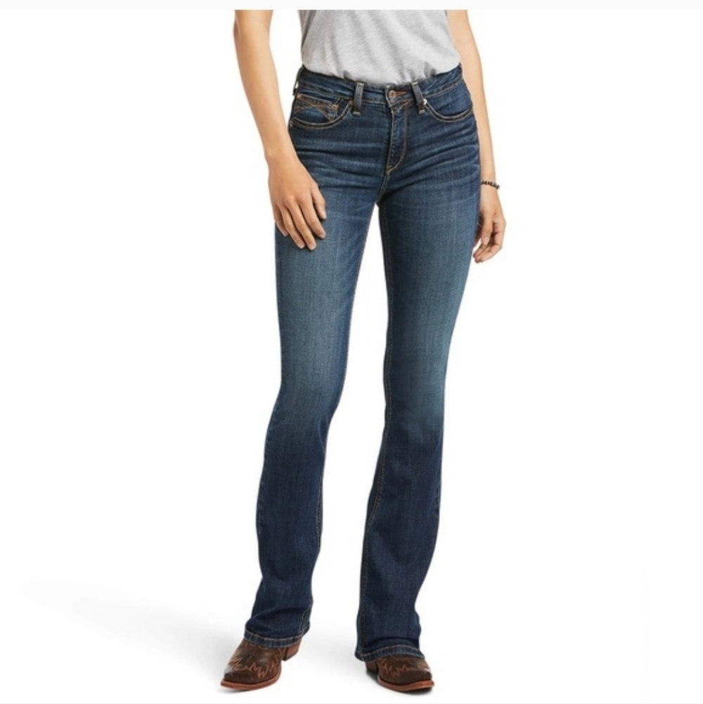 Ariat R.E.A.L. High Rise Fernanda Boot Cut Jean Women's Size 34S Arkansas Wash